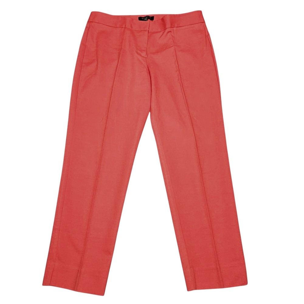 Talbots Signature Ankle Pants Petites Sz 8P Slim Leg Stretch Trousers Coral Red